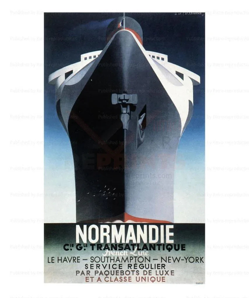 The Normandie Liner - VINTAGEARTREPRINTS.COM