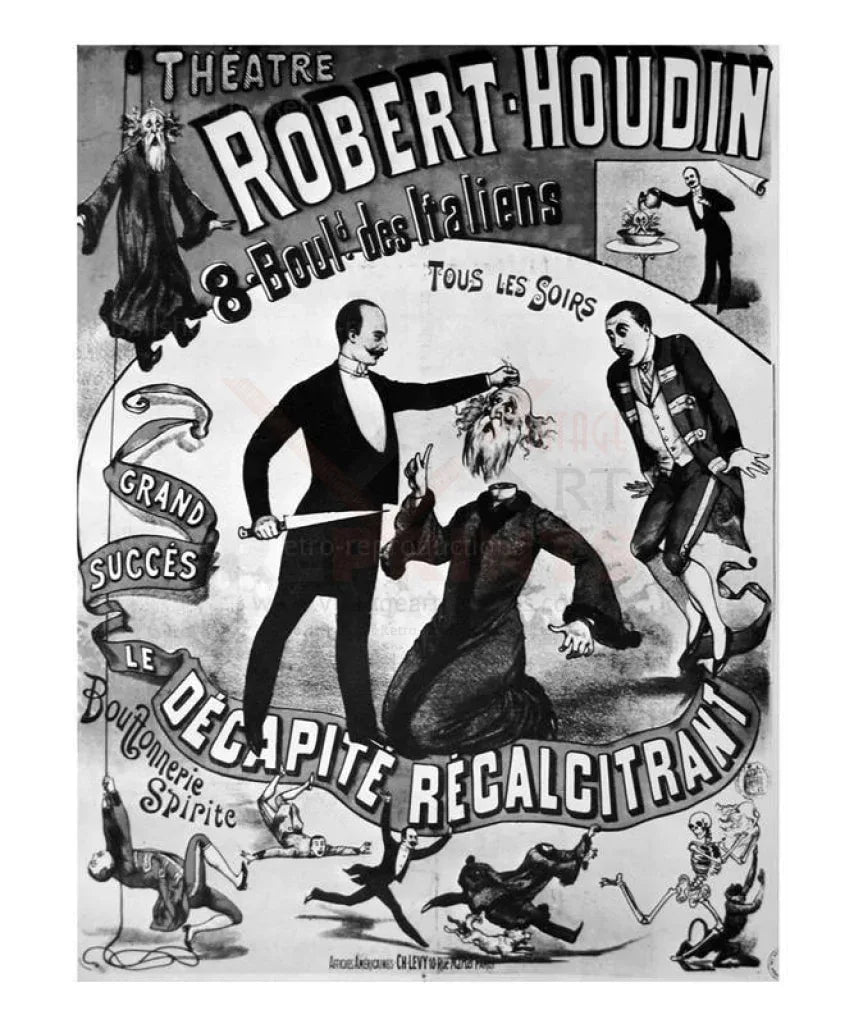 Theatre Robert Houdin Le decapite recalcitrant, 1890 - VINTAGEARTREPRINTS.COM