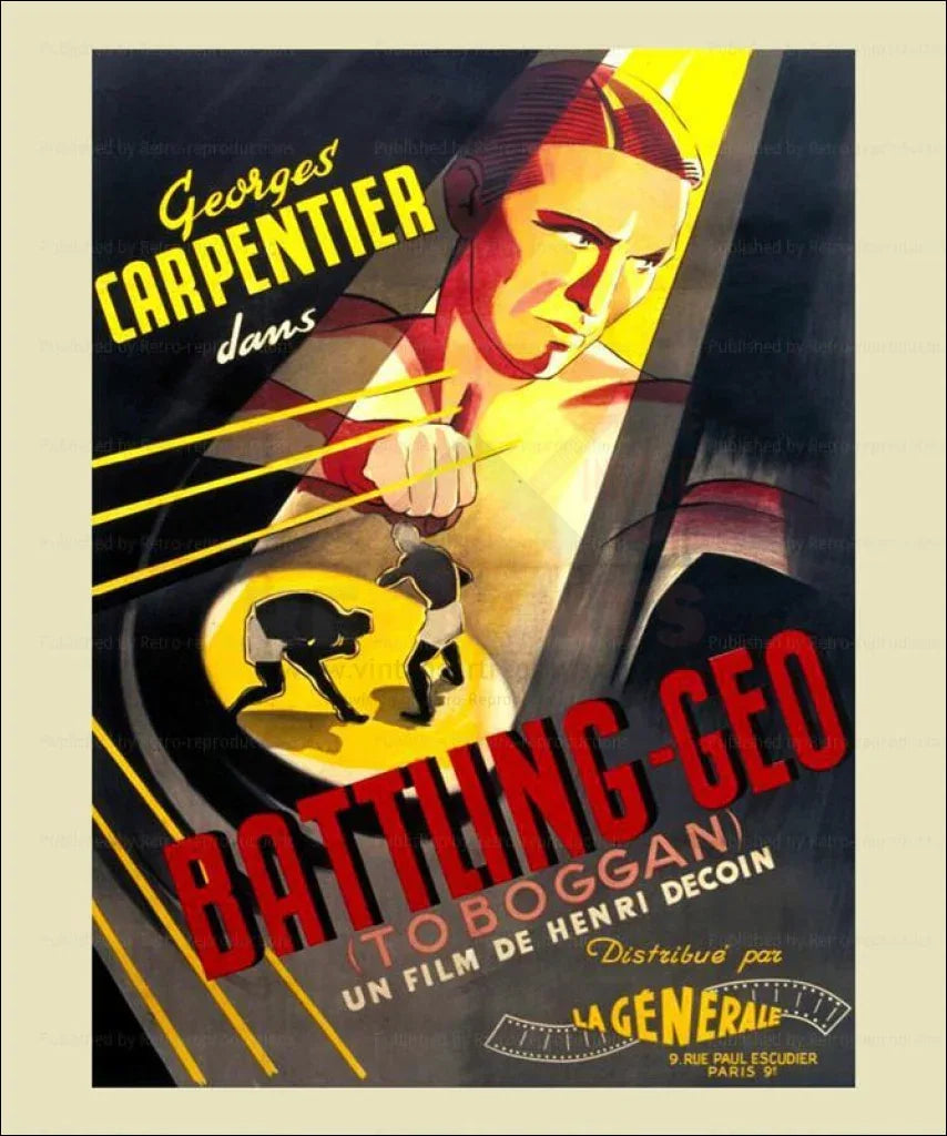 Toboggan, starring George Carpentier - VINTAGEARTREPRINTS.COM