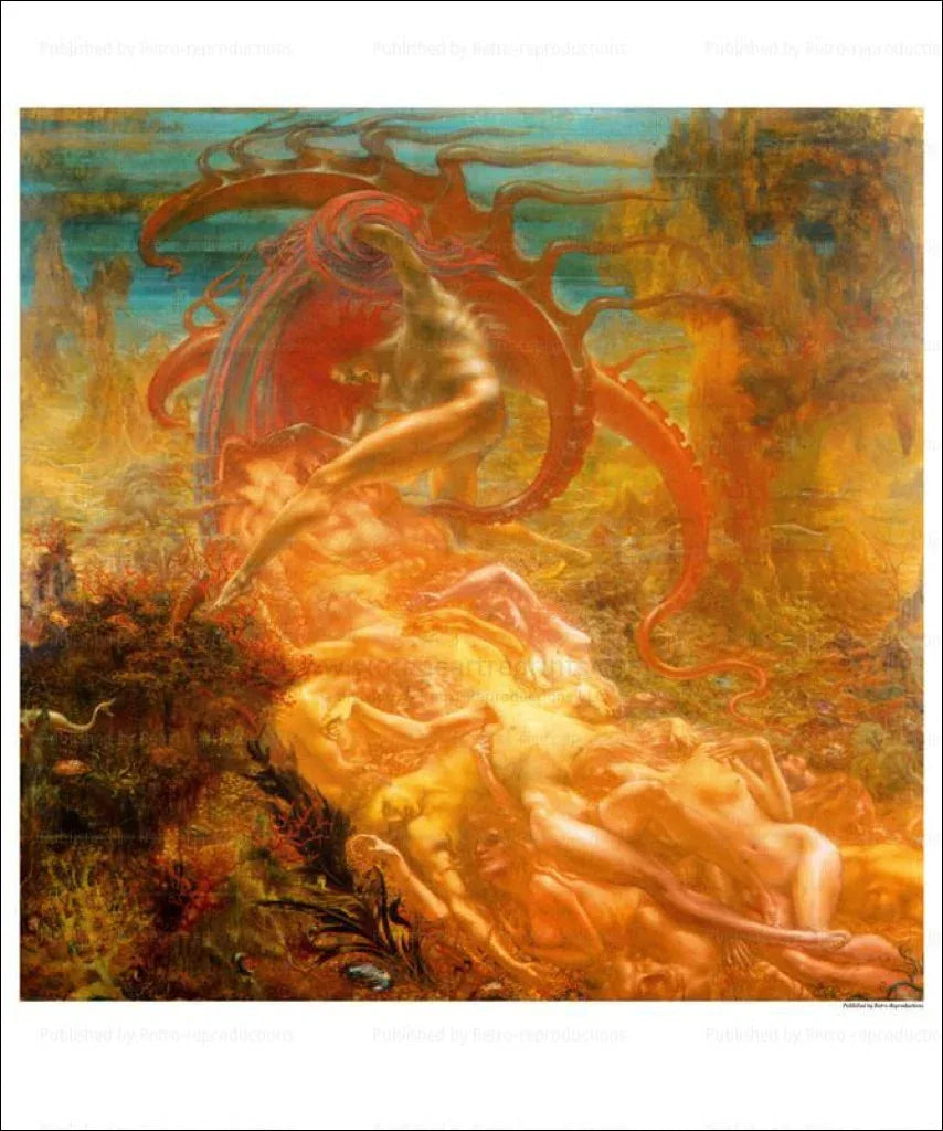 Tresor de Satan, master painter Jean Delville - VINTAGEARTREPRINTS.COM