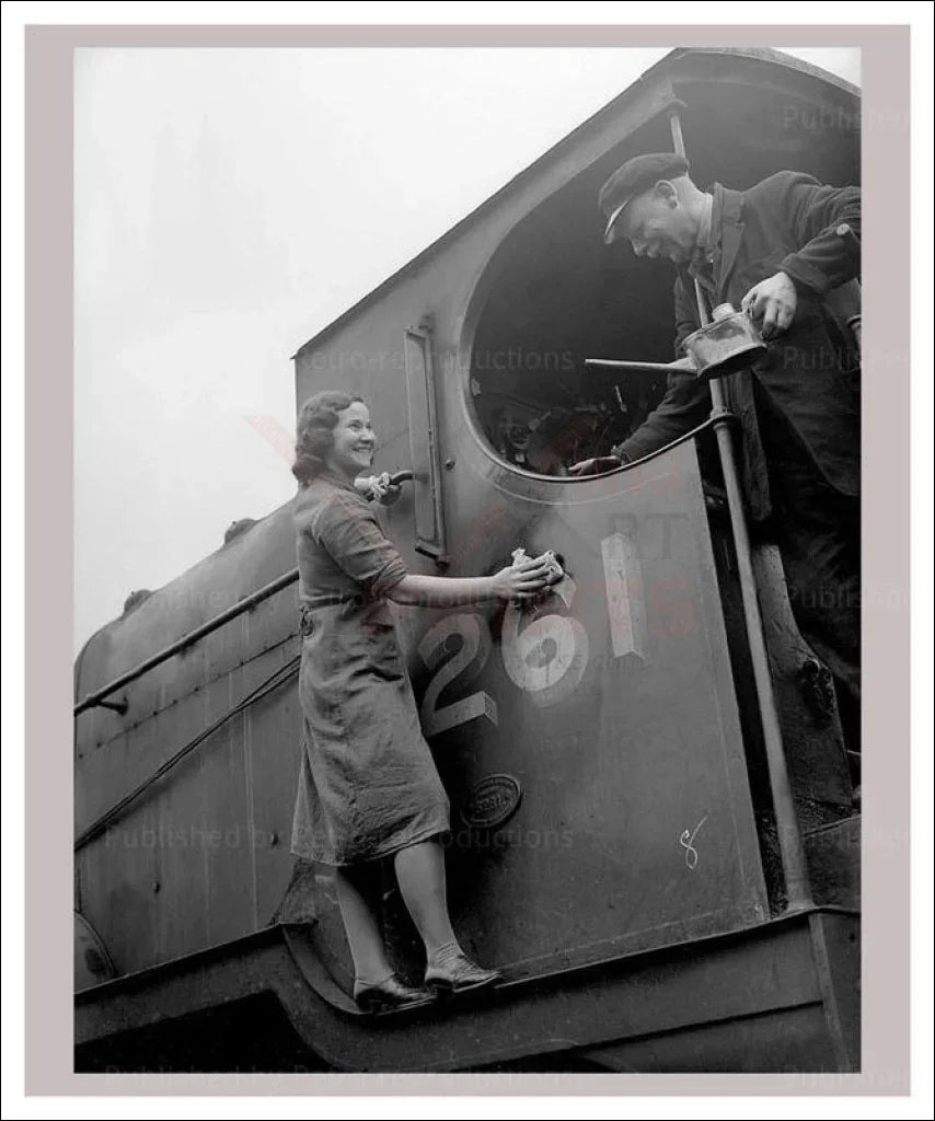 Riding the Trains - VINTAGEARTREPRINTS.COM
