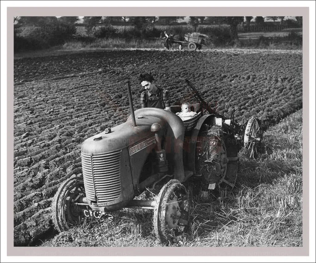 On the Land 4 - Farming- Driving a Tractor - VINTAGEARTREPRINTS.COM
