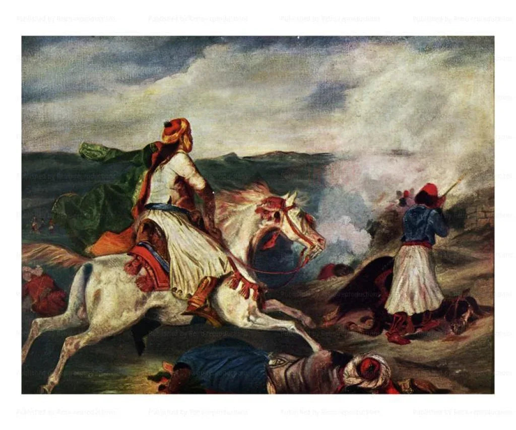 War scene in Greece, Eugene Delacroix - VINTAGEARTREPRINTS.COM