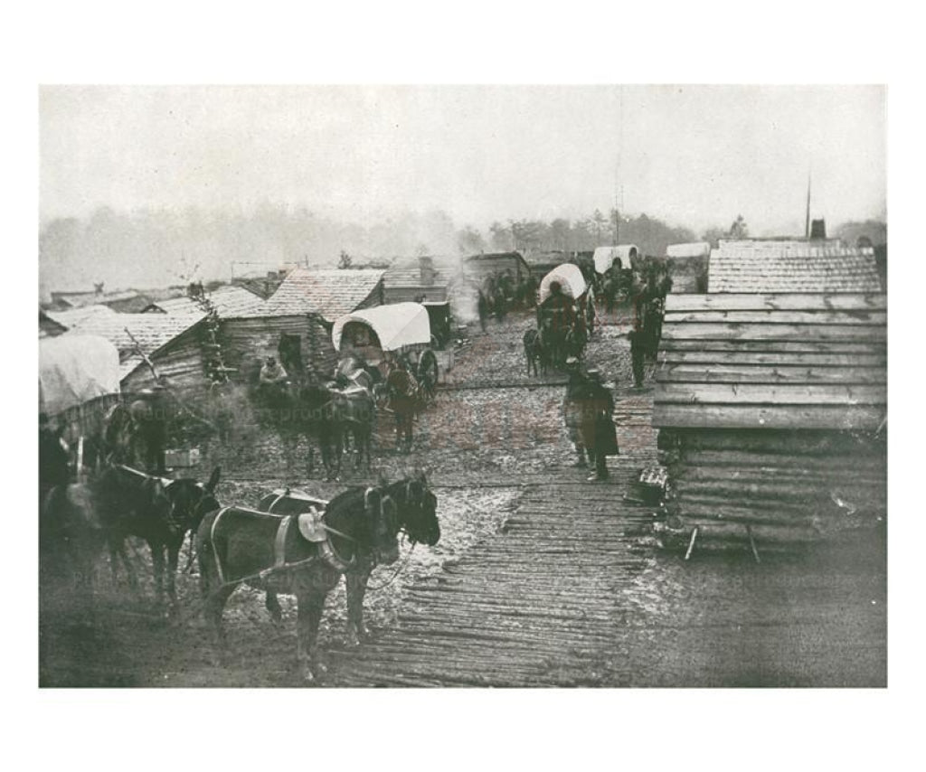 Winter Quarters and Corduroy road, vintage art photo print reproduction - Vintage Art, canvas prints