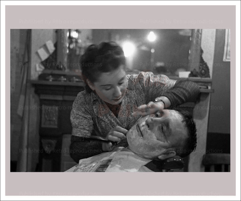 Women at War - Barbers 6, vintage art photo print reproduction, WWII - Vintage Art, canvas prints