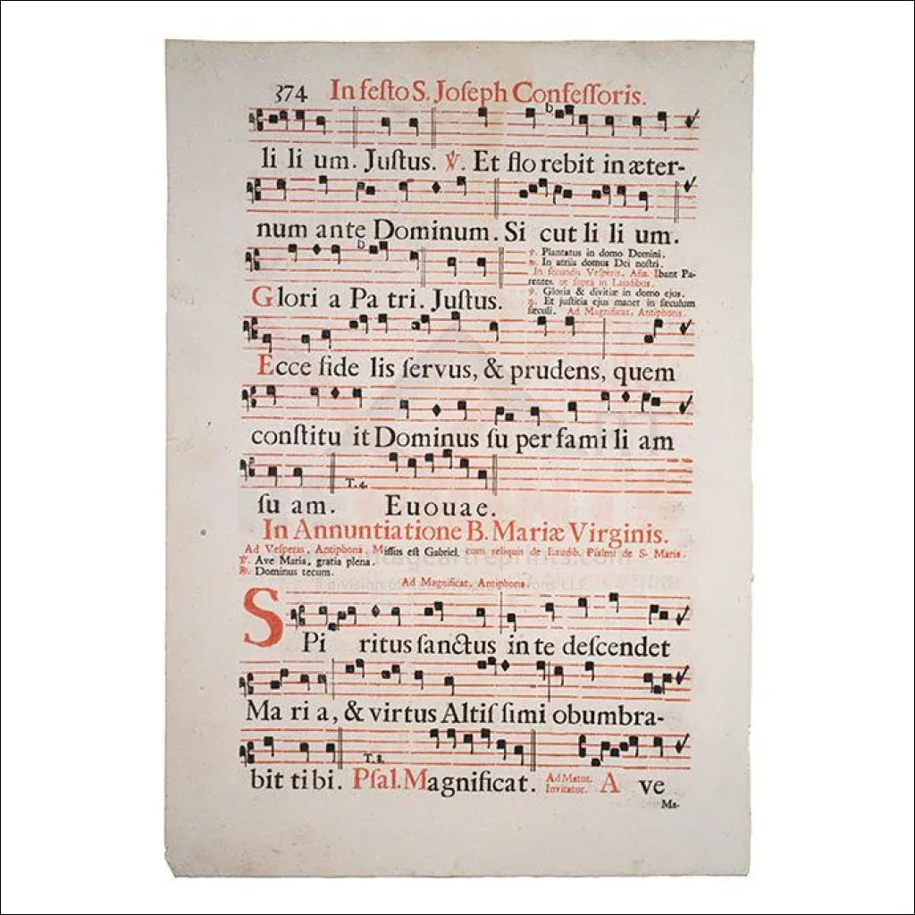 Sheet Music: Saint Joseph Litany in Latin - VINTAGEARTREPRINTS.COM