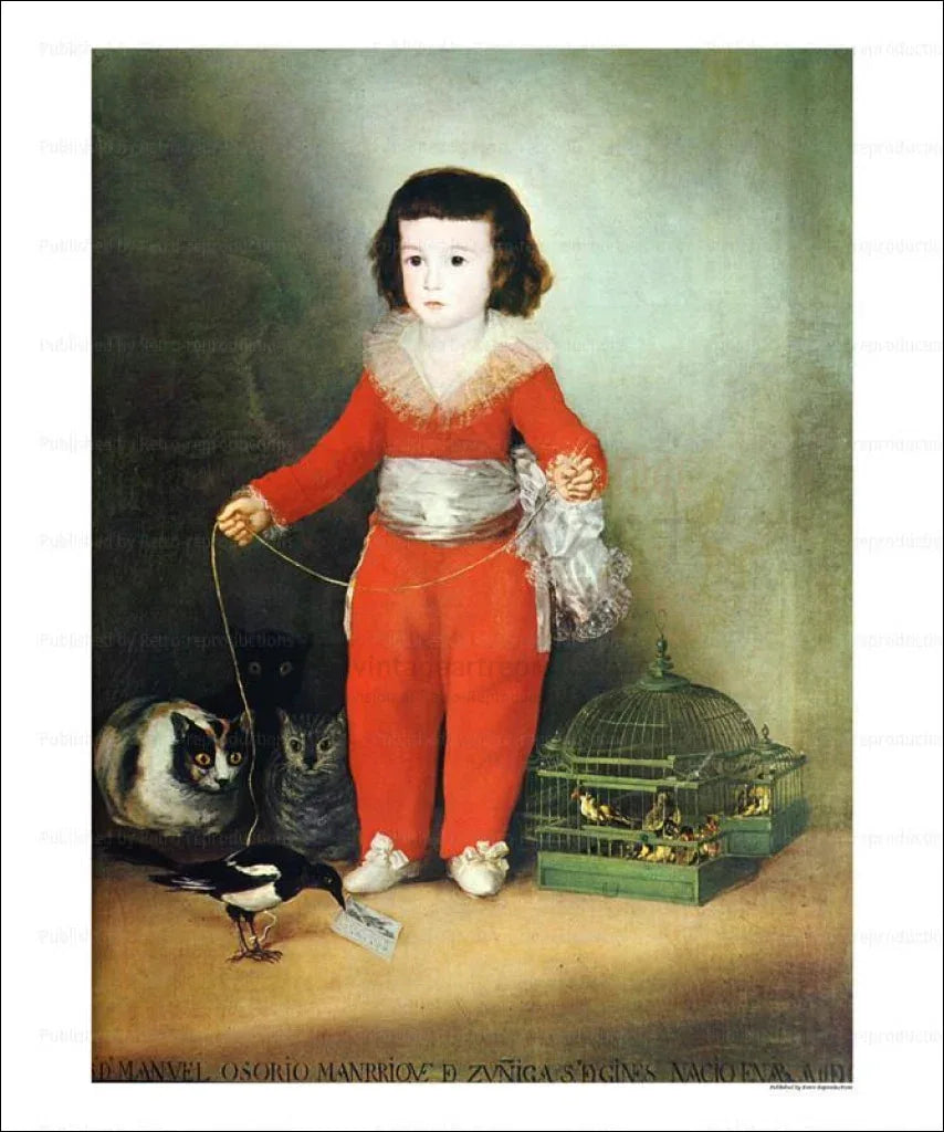 Francisco Goya Don Manuel Osario with his cts and birds