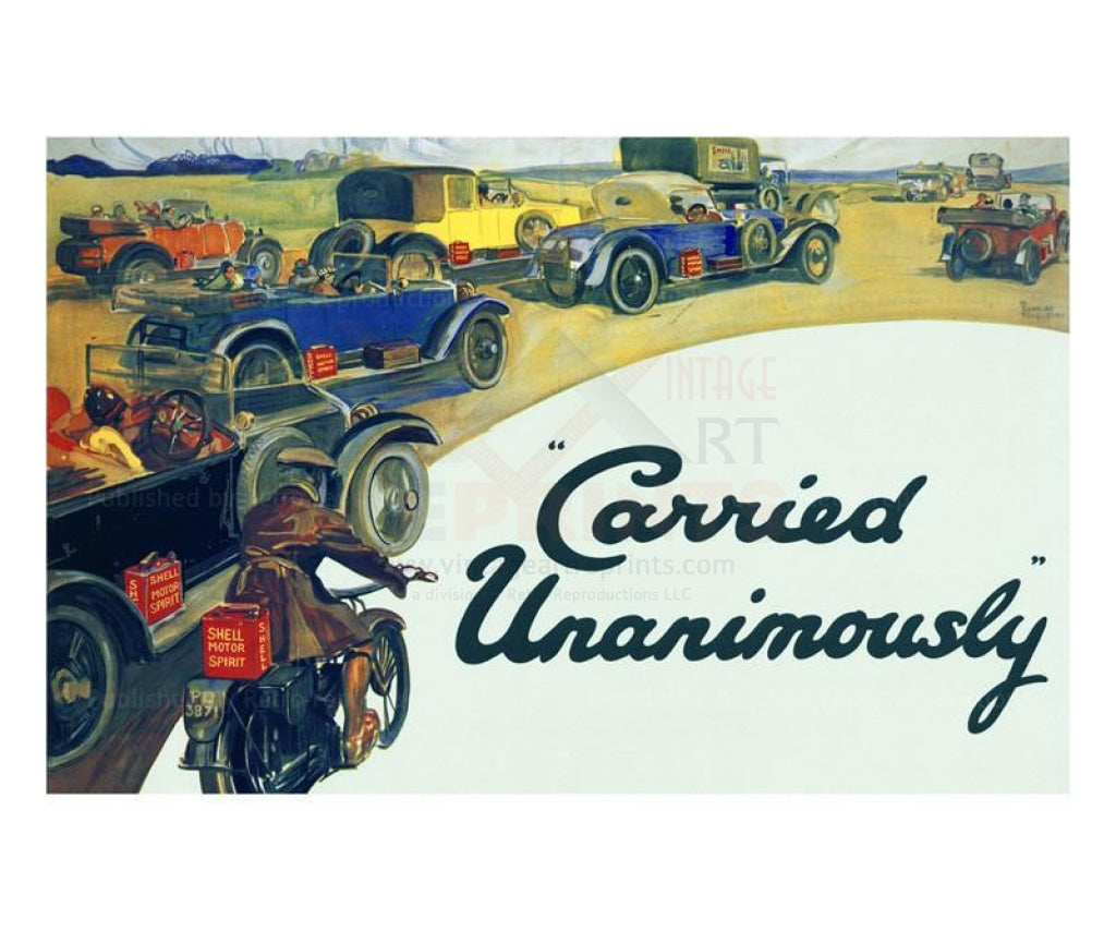 Art Print, Carried Unanimously Race 1925, Shell I VintageArtReprints.com