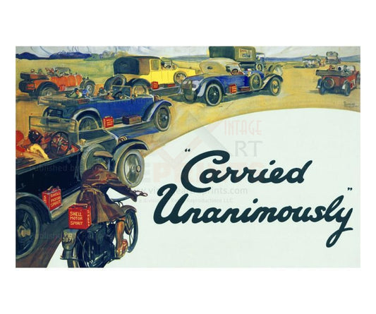 Art Print, Carried Unanimously Race 1925, Shell I VintageArtReprints.com