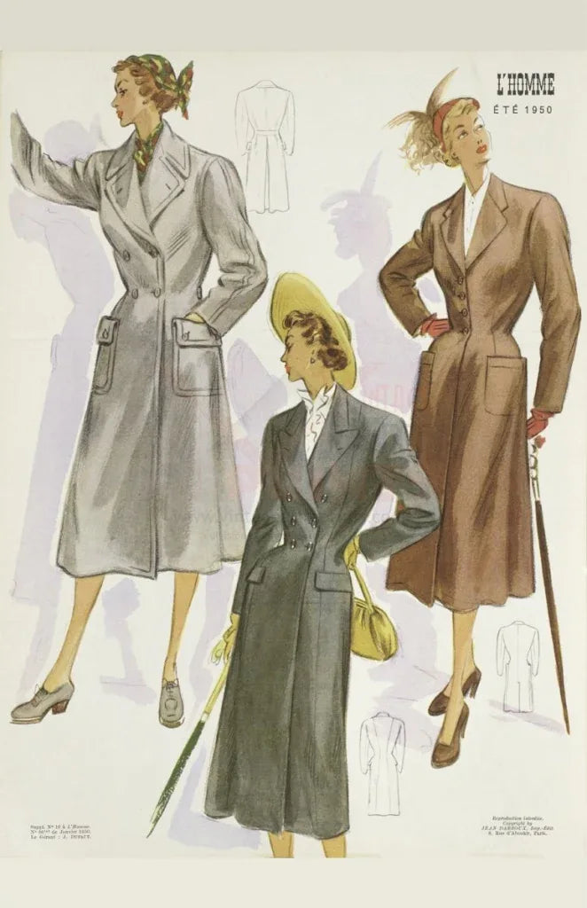 French Women's Fashion 1950's - VINTAGEARTREPRINTS.COM