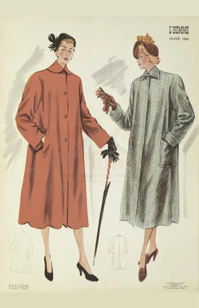 Women Vintage French Fashion 1950's - VINTAGEARTREPRINTS.COM