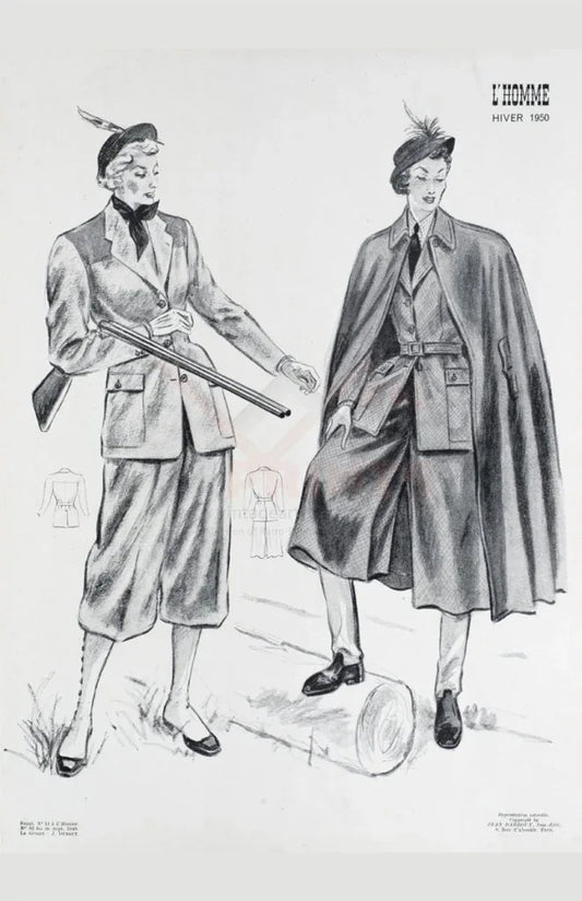 French Women's Fashion 1950's, style A - VINTAGEARTREPRINTS.COM