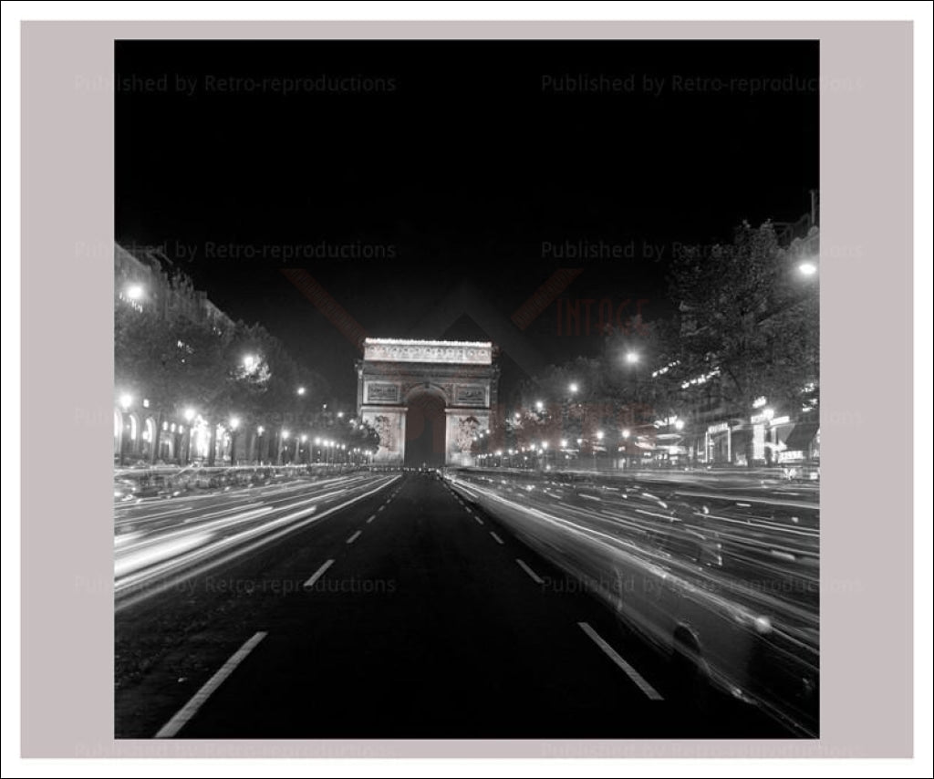 Avenue des Champs Elysees Paris France, photographic print - Vintage Art, canvas prints