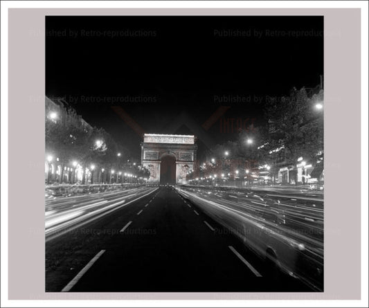 Avenue des Champs Elysees Paris France, photographic print - Vintage Art, canvas prints