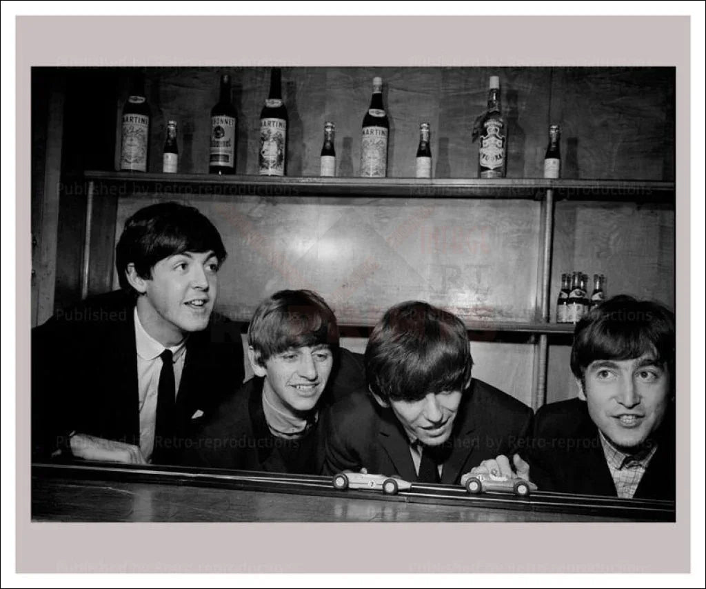 Beatles Playing with Toy Cars - VINTAGEARTREPRINTS.COM