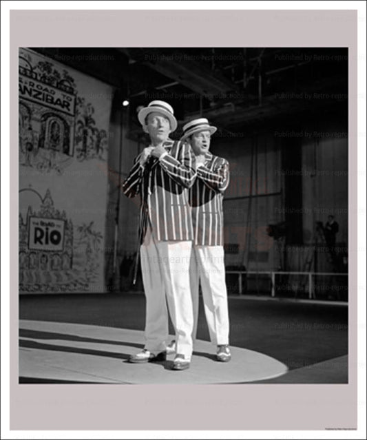 Bing Crosby and Bob Hope Singing, photographic print - Vintage Art, canvas prints