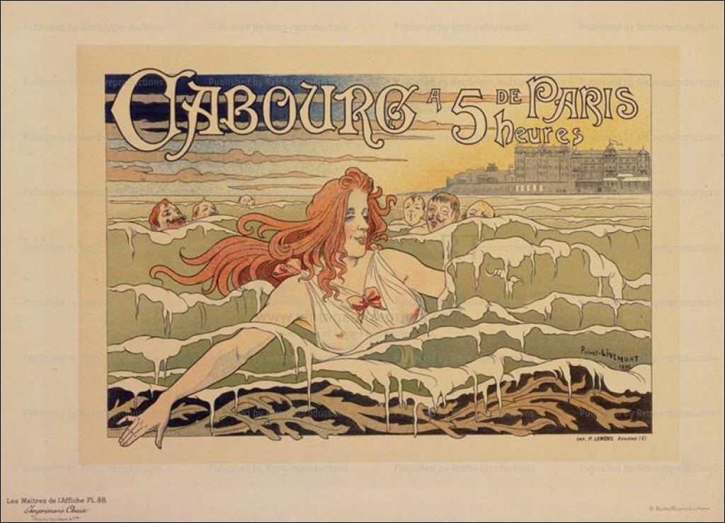 Cabourg - Privat Livemont, Les Maitres de l'Affiche, vintage art print reproduction - Vintage Art, canvas prints