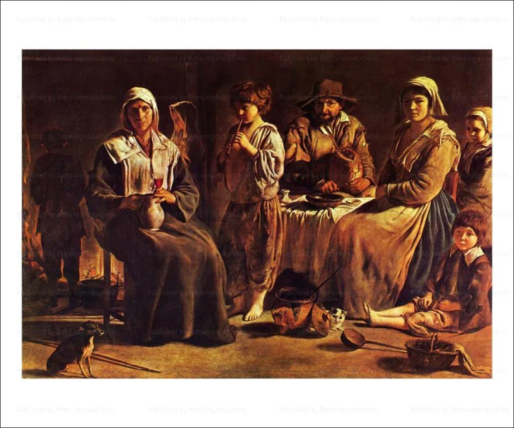 Peasant Family in an Interior, Louis or Antoine Le Nain, 1642 - VINTAGEARTREPRINTS.COM