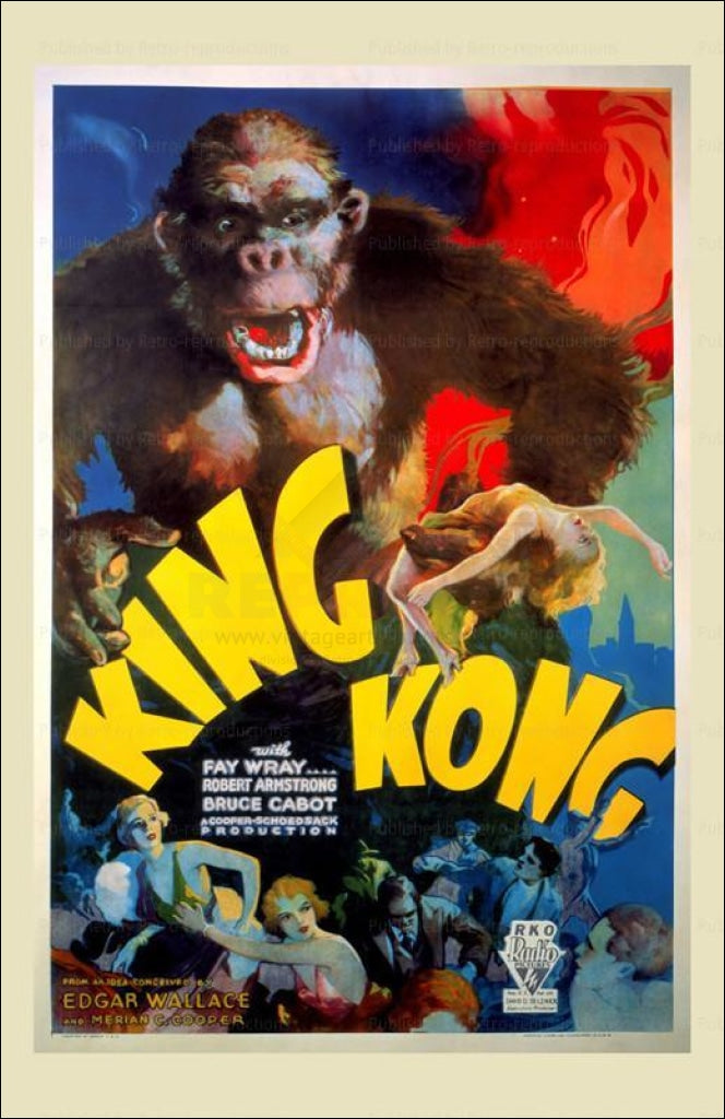 King Kong, American version, digital giclee print reproduction - Vintage Art, canvas prints