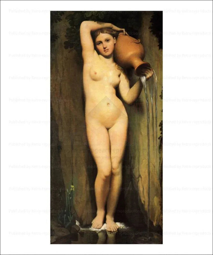 La Source , Ingres, 1820 - VINTAGEARTREPRINTS.COM