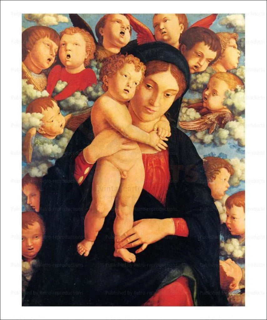 La Vierge et l'Enfant avec les cherubins, Andrea Matagna, 1485 - VINTAGEARTREPRINTS.COM