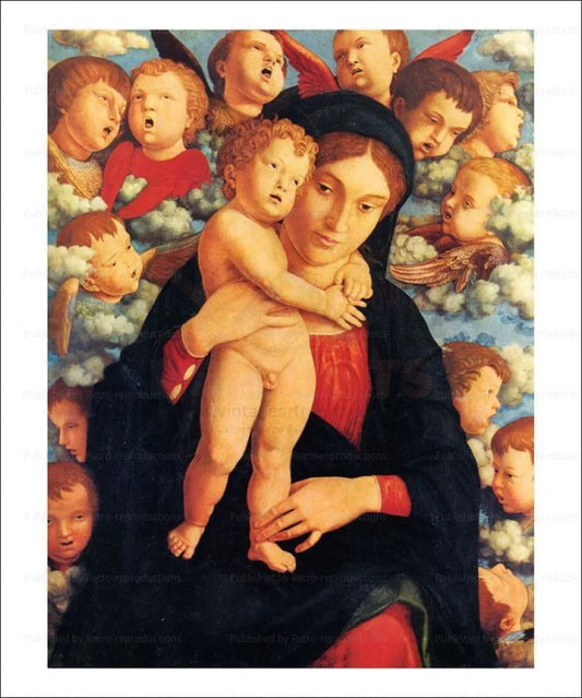 La Vierge et l'Enfant avec les cherubins, Andrea Matagna, 1485 - VINTAGEARTREPRINTS.COM
