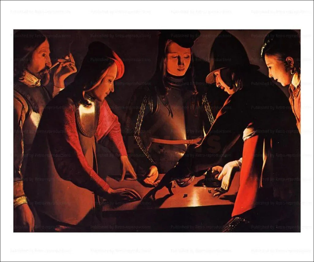 Dice Players, George de la Tour - VINTAGEARTREPRINTS.COM