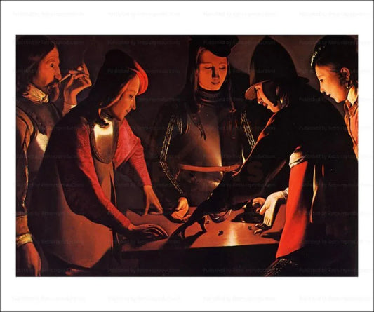 Dice Players, George de la Tour - VINTAGEARTREPRINTS.COM
