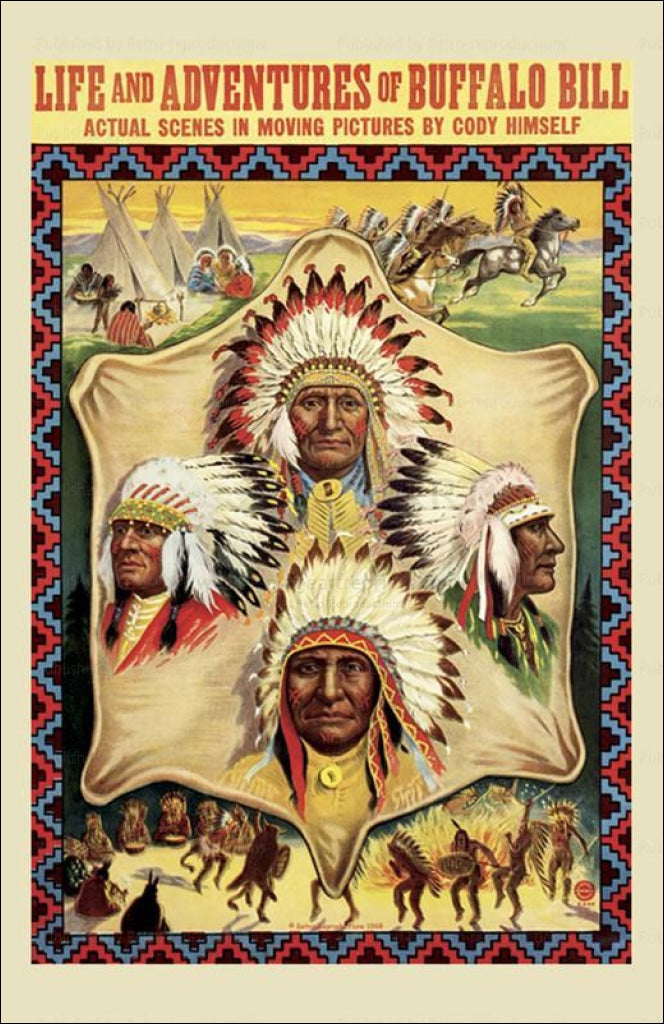 Life and Adventures of Buffalo Bill Cody, digital giclee print reproduction - Vintage Art, canvas prints