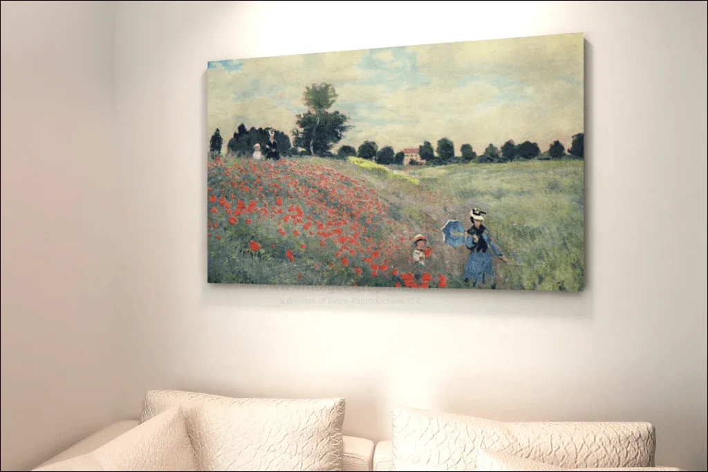Coquelicots (Poppies), La Promenade, 1873, Oscar-Claude Monet - VINTAGEARTREPRINTS.COM