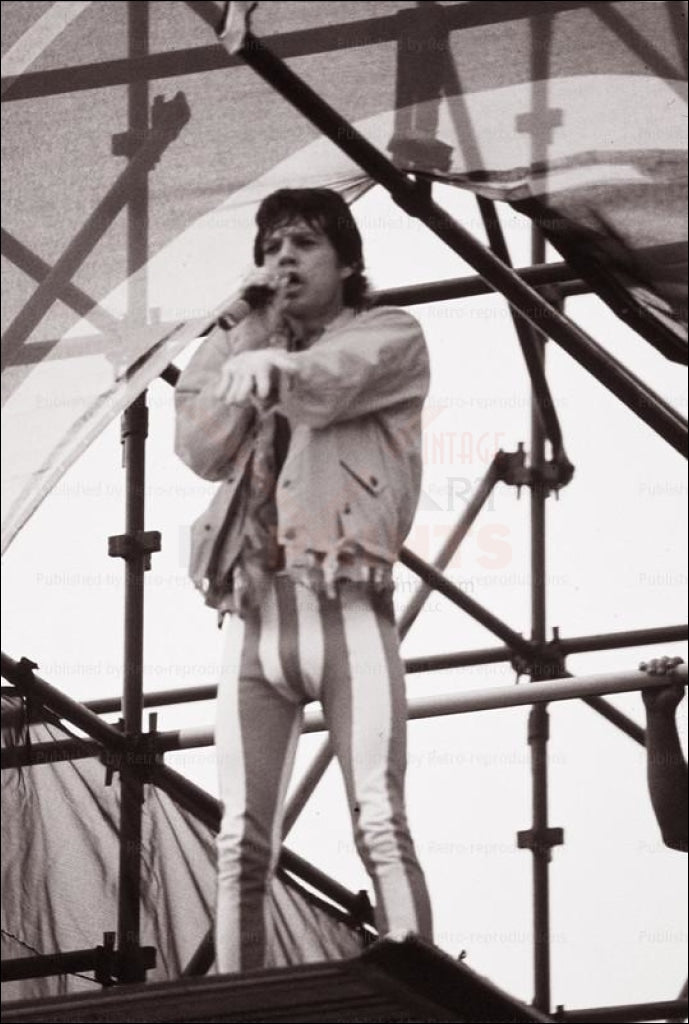 Mike Jagger Paris concert 1991, photographic print - Vintage Art, canvas prints