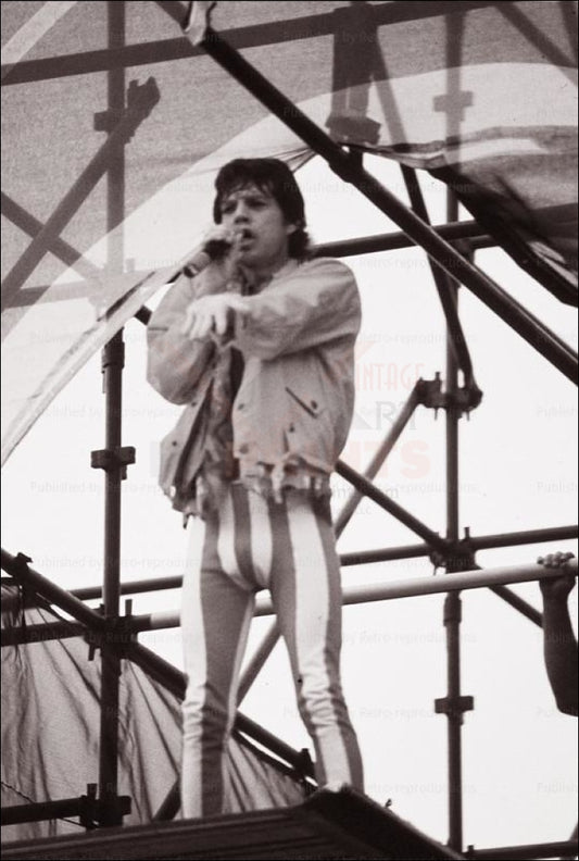 Mike Jagger Paris concert 1991, photographic print - Vintage Art, canvas prints