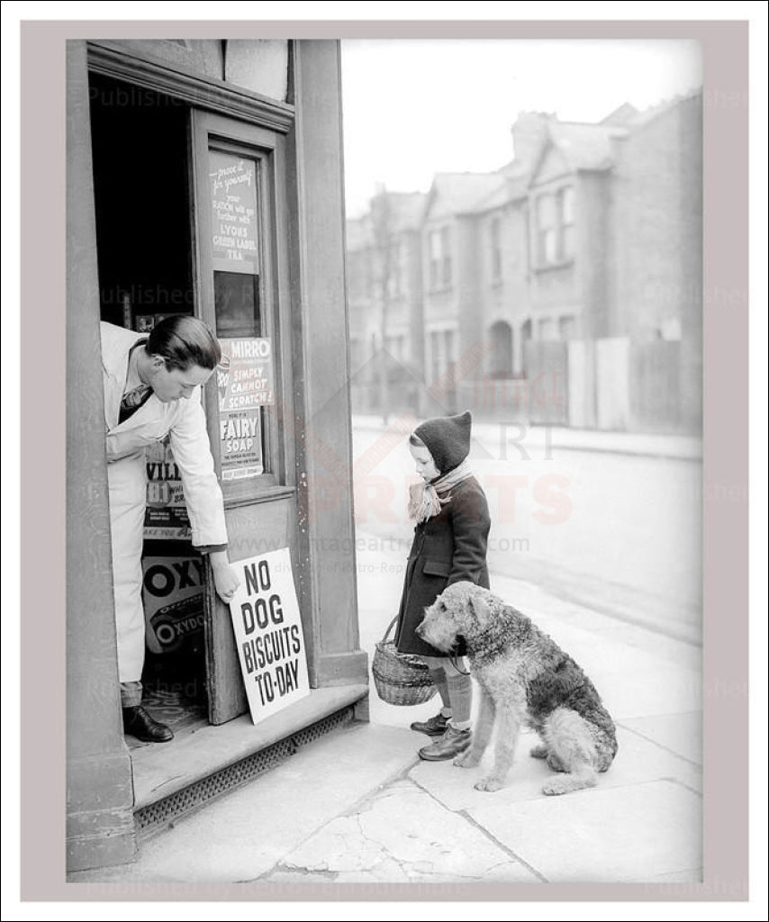 No Dog Biscuit Today - Vintage Art, canvas prints