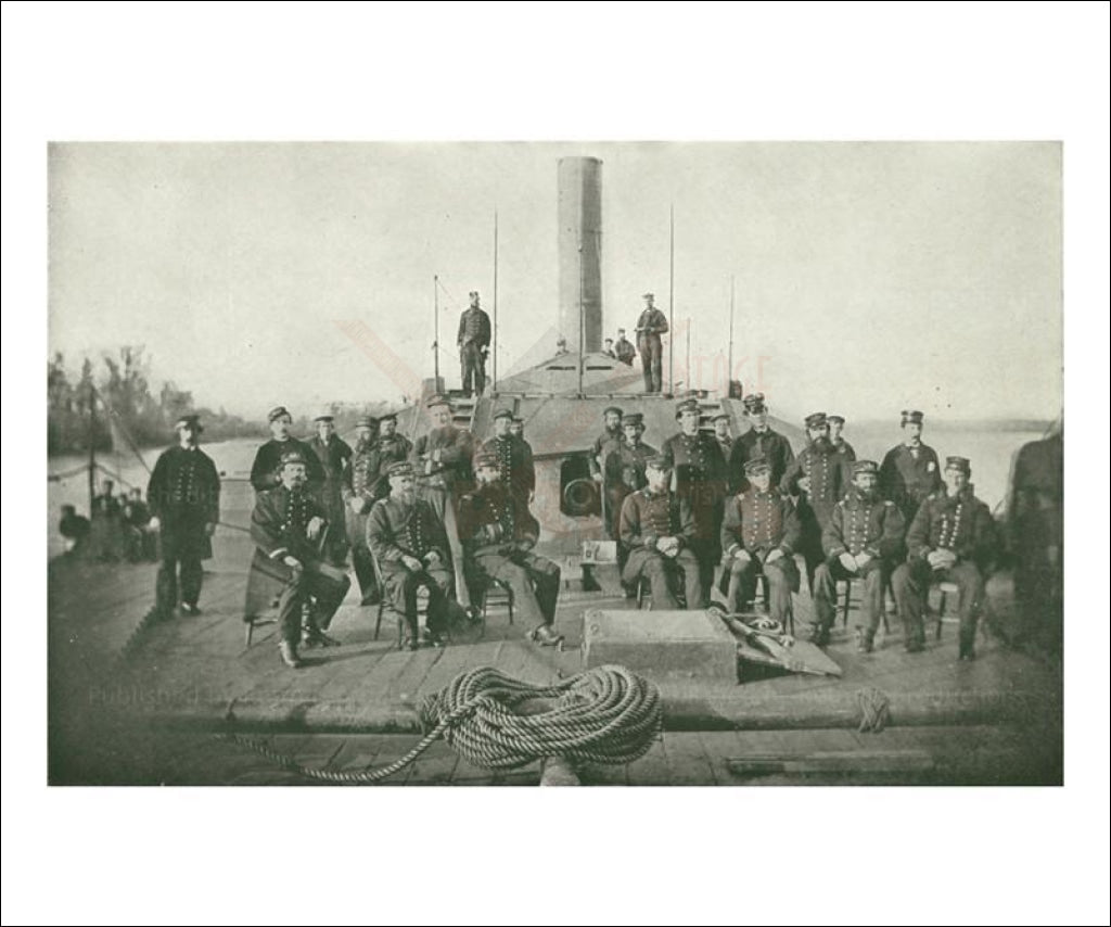 Officers on the Monitor - Vintage Art, canvas prints