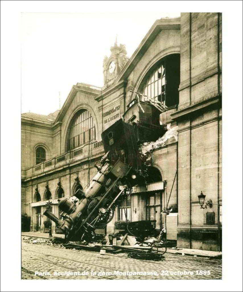 Paris Montparnasse train Station derailment - VINTAGEARTREPRINTS.COM