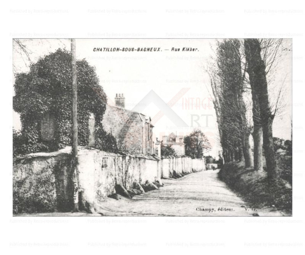 Paris suburb, vintage Card Postal Chatillon City Rue Kleber