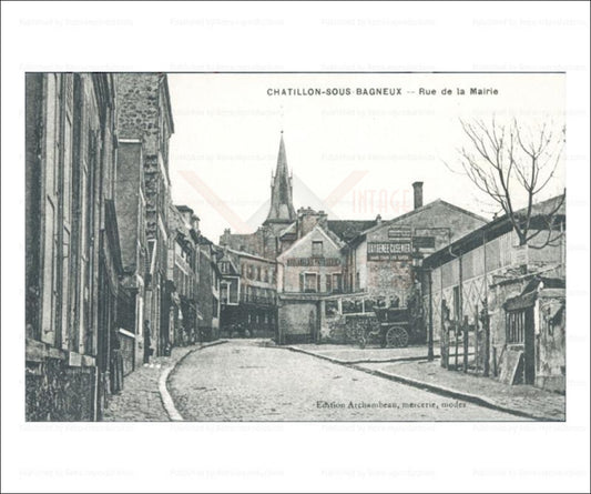 Paris suburb, vintage photo art print reproduction - Vintage Art, canvas prints Chatillon Rue de la mairie