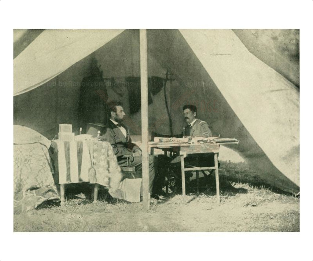 President Lincoln and General McClellan - Vintage Art, canvas prints