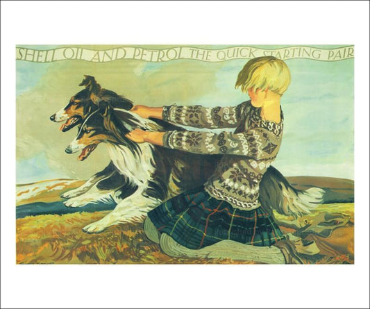 Quick Starting Collies 1930 - Vintage Art, canvas prints