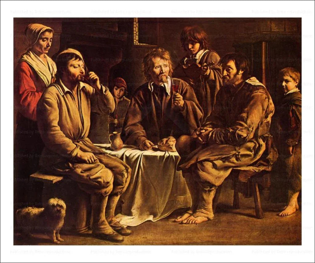 Repas de Paysans 1642 Le Nain Brothers Artists painters - VINTAGEARTREPRINTS.COM