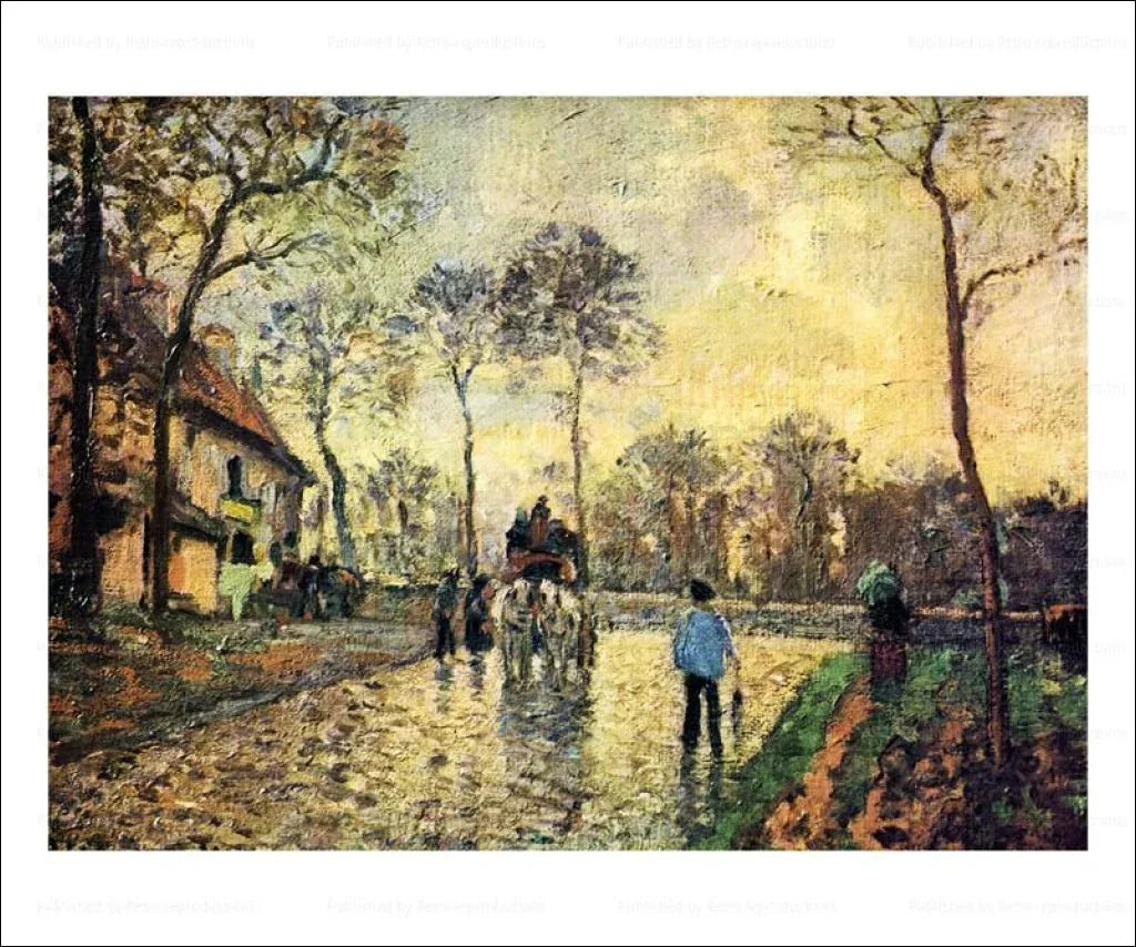 Stage coach at Louveciennes, Camille Pissarro - VINTAGEARTREPRINTS.COM