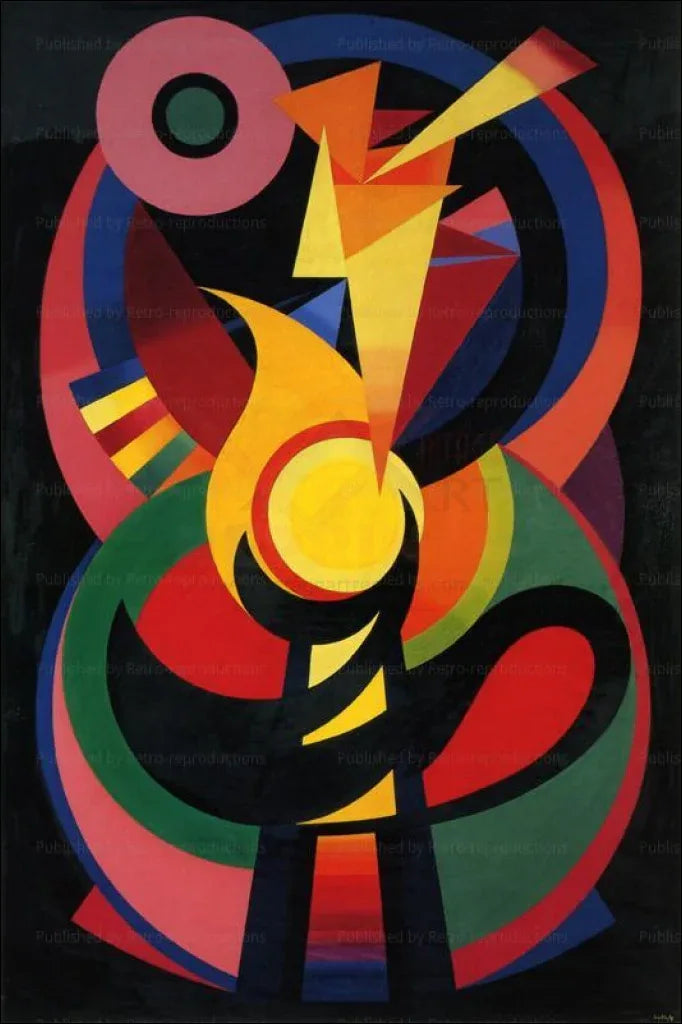 Synchromie en Noir, 1939 Auguste Herbin - VINTAGEARTREPRINTS.COM