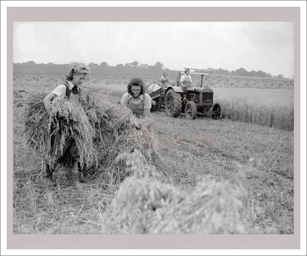 Vintage art canvas print, Vintage, art prints, photography, Women at War - On the Land 15, WWII - Vintage Art, canvas prints