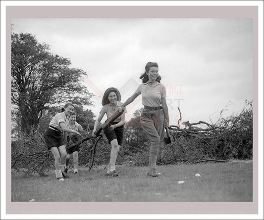 Vintage art canvas print, Women at War - On the Land 16, WWII - Vintage Art, canvas prints