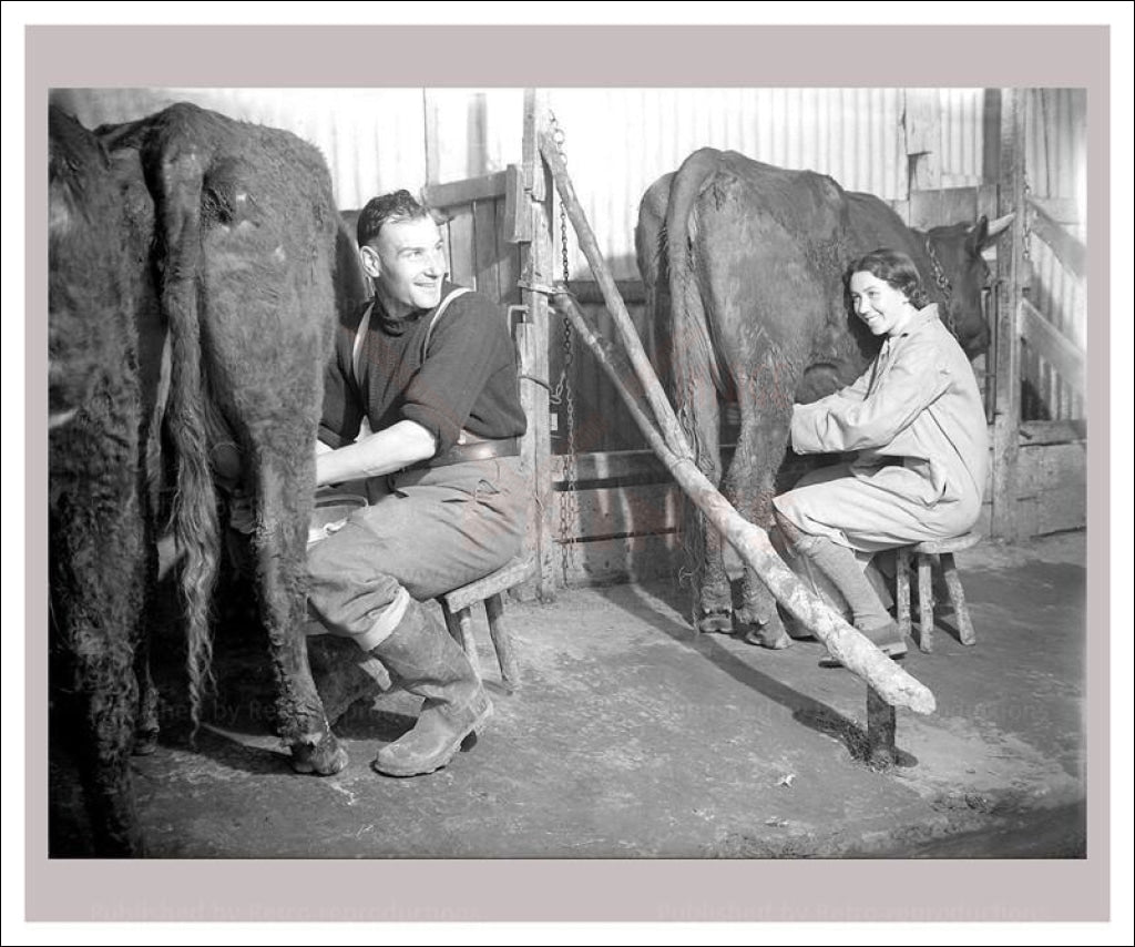 Vintage art canvas print, Women at War - On the Land 17, WWII - Vintage Art, canvas prints