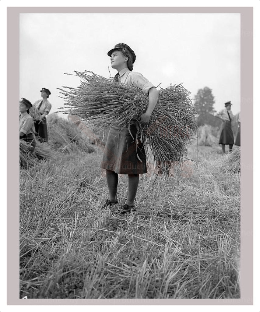 Vintage art canvas prints, Women at War - on the Land 22, WWII - Vintage Art, canvas prints