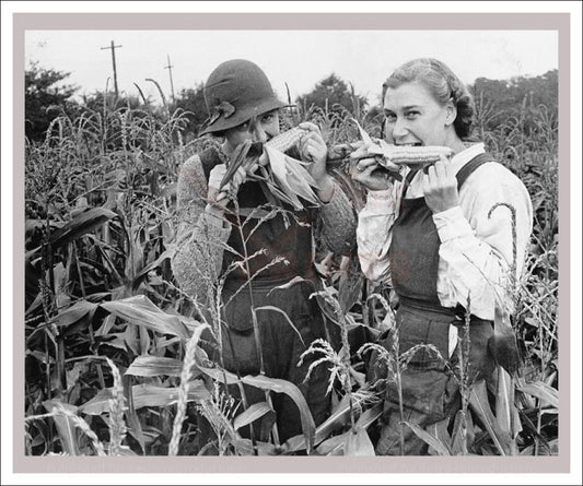 Vintage art print, Women at War - On the Land 3, WWII - Vintage Art, canvas prints