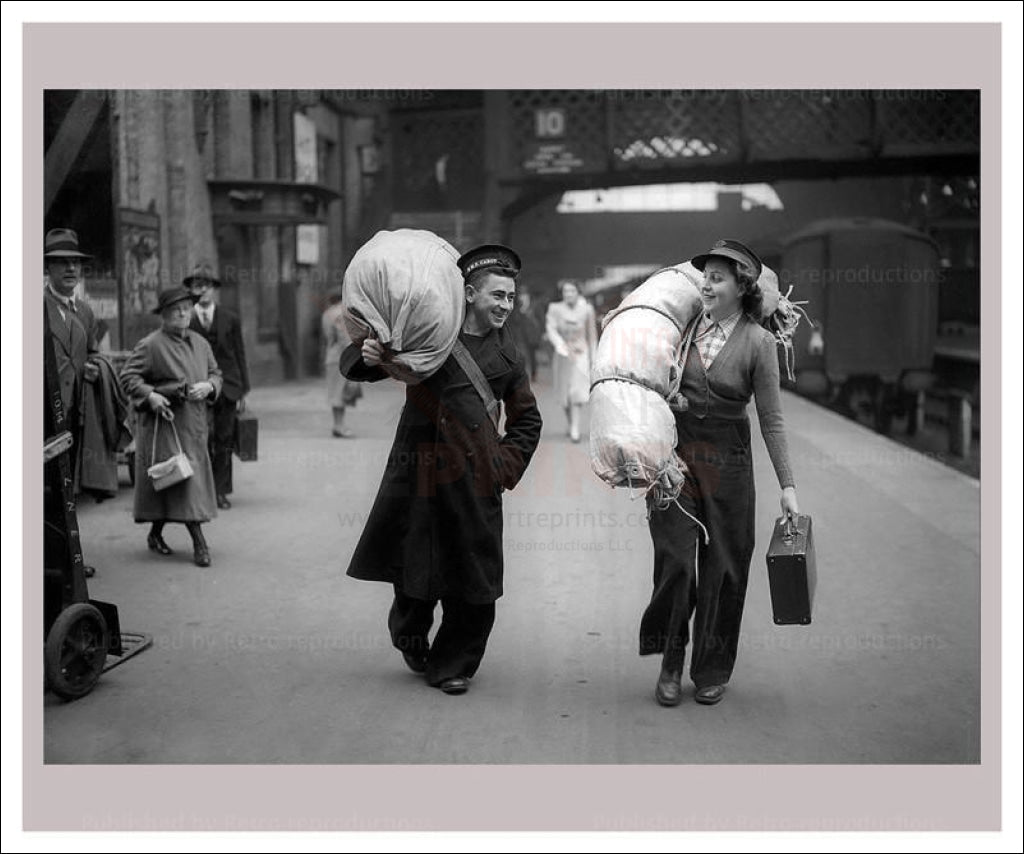 Vintage art prints, photography, Women at War - Transport 9, WWII - Vintage Art, canvas prints