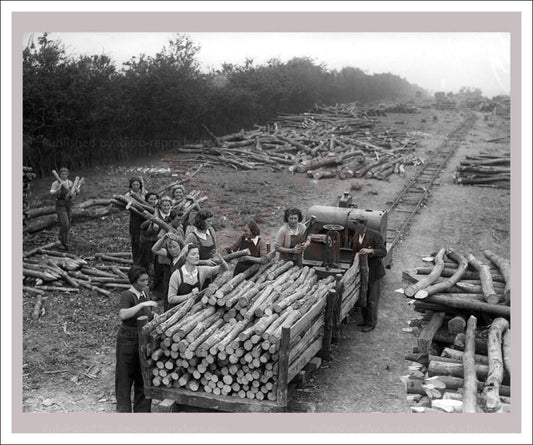 Vintage art prints, Women at War - On the Land 5, WWII - Vintage Art, canvas prints