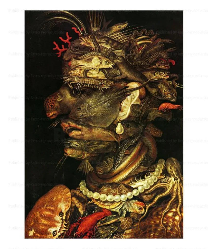 Water, Giuseppe Arcimboldo, 1566 - VINTAGEARTREPRINTS.COM
